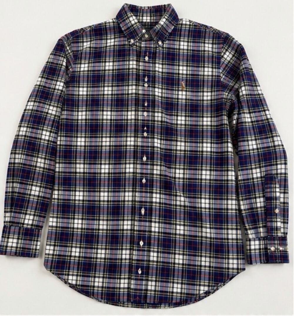 Polo Ralph Lauren Men’s S Classic Fit Blue Plaid Long Sleeve Button Shirt